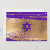 Invitation PixDezines VIOLET + GOLD BRUSHSTROKE Mitzvah (Dos)