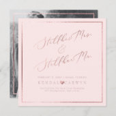 Invitation PixDezines Vow Renewal/Faux Rose Gold Calligraphy (Devant / Derrière)