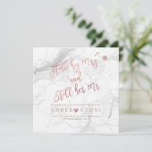 Invitation PixDezines Vow Renewal/Faux Rose Gold/Marbre blanc (Debout devant)