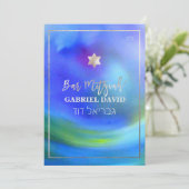 Invitation PixDezines Watercolor Bar Mitzvah (Debout devant)