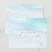 Invitation PixDezines Watercolor Shoreline Be My Bridesmaid (Devant / Derrière)
