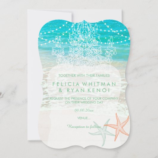 Invitation PixDezines We Do Chandelier/Plage/Destination (Dos)