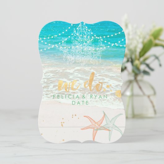 Invitation PixDezines We Do Chandelier/Plage/Destination (Debout devant)
