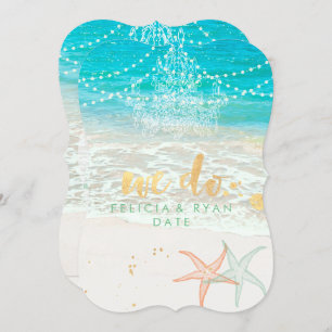 Invitation PixDezines We Do Chandelier/Plage/Destination