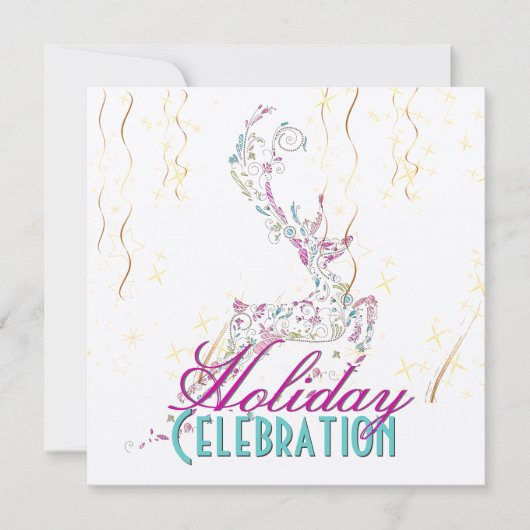 Invitation PixDezines Whimsy Reindeer+Holiday (Devant)