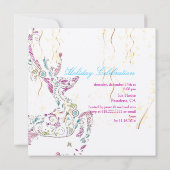 Invitation PixDezines Whimsy Reindeer+Holiday (Dos)