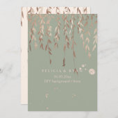 Invitation PixDezines Willow/Faux Pink Gold/arrière - plan DO (Devant / Derrière)