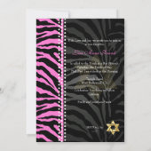 Invitation PixDezines Zèbre rose Bat mitzvah / DO-IT-YOURSELF (Dos)