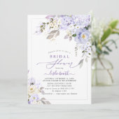 Invitation PixDezinesH2 Purple Hydrangea Rose Fête des mariée (Debout devant)