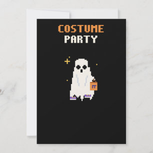 Invitation Pixel Art pour une Fête Costumée Hallow