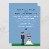 Invitation Pixel Gamer Mariée et mariage de chambr (Devant / Derrière)