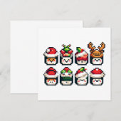 Invitation Pixel Holiday Sushi - Art 8 bits Festif (Devant / Derrière)