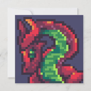 Invitation Pixelart, dragon