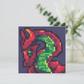 Invitation Pixelart, Pixel Art, dragon (Debout devant)