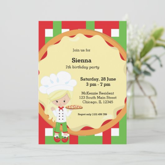 Invitation Pizza (Debout devant)