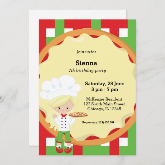 Invitation Pizza (Devant / Derrière)