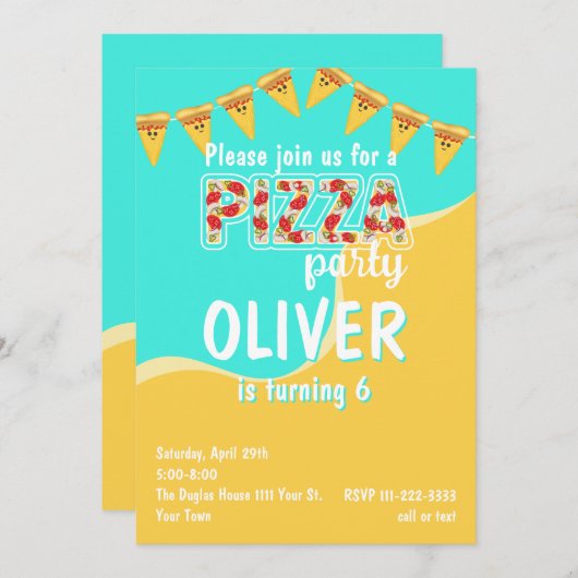 Invitation Pizza (Devant / Derrière)