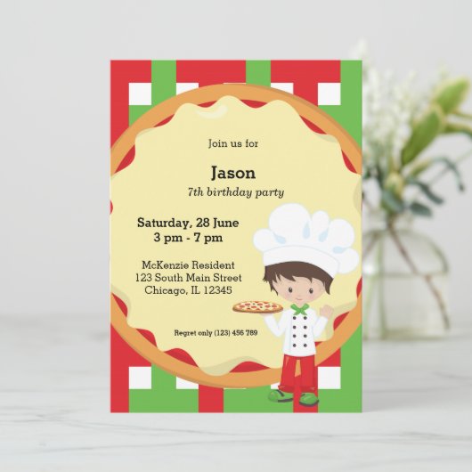 Invitation Pizza (Debout devant)