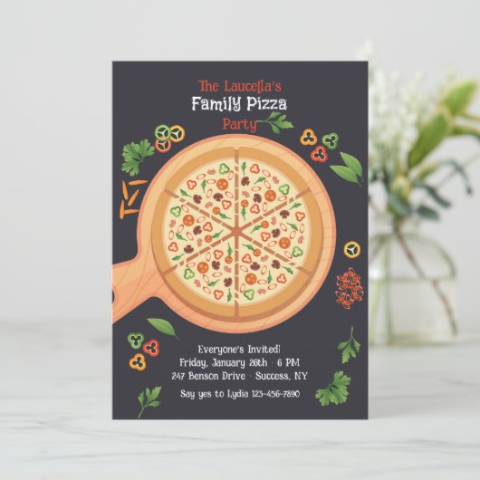 Invitation Pizza (Debout devant)