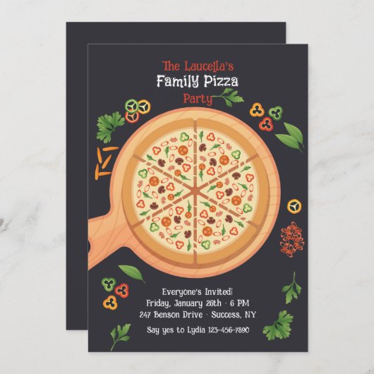 Invitation Pizza (Devant / Derrière)