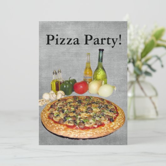 Invitation Pizza (Debout devant)
