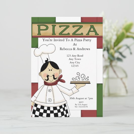 Invitation Pizza (Debout devant)