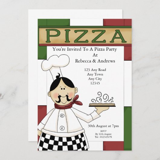 Invitation Pizza (Devant / Derrière)