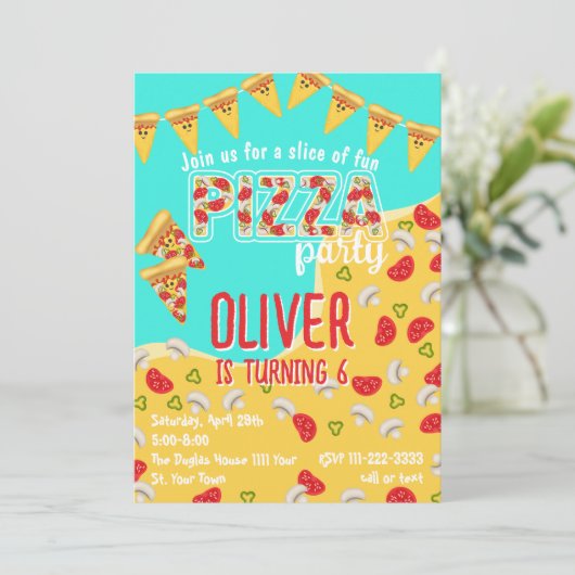 Invitation Pizza (Debout devant)