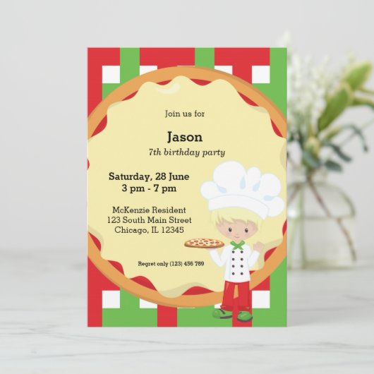 Invitation Pizza (Debout devant)