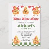 Invitation Pizza 1er anniversaire Invitations| Pizza Party mo (Devant)