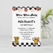Invitation Pizza 1er Anniversaire Invitations| Slice slice ba (Debout devant)