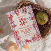 Invitation Pizza 1ère Main Tirée Slice Of Fun Photo Anniversa