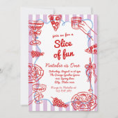 Invitation Pizza 1ère Main Tirée Slice Of Fun Photo Anniversa (Devant)