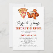 Invitation Pizza & Ailes avant anneaux Mariage Couples Douche (Devant)