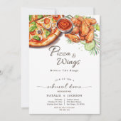 Invitation Pizza & Ailes Avant Le Dîner De La Répétition Des (Devant)