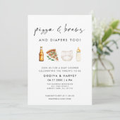 Invitation Pizza and Brews and Diapers Too Baby Shower (Debout devant)