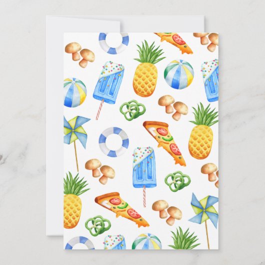 Invitation Pizza and Pool Birthday Party (Dos)