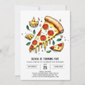 Invitation Pizza au fromage blanc Anniversaire (Devant)