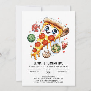 Invitation Pizza au fromage blanc Anniversaire
