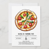 Invitation Pizza au fromage personnalisé Anniversaire (Devant)