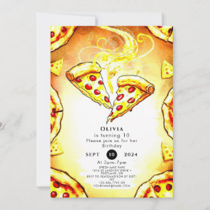 Invitation Pizza au fromage pour enfants