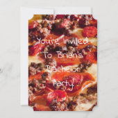 Invitation pizza au pepperoni saucisse enterrement de vie de (Devant)