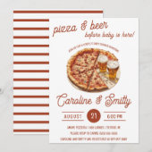 Invitation Pizza & Bière avant bébé est ici! Baby shower (Devant / Derrière)