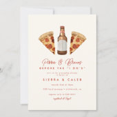 Invitation Pizza & Bière Couples Décontractés Fête des mariée (Devant)