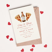 Invitation Pizza & Bière Couples Décontractés Fête des mariée