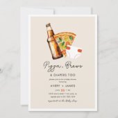 Invitation Pizza & Bière Diaports Baby shower Décontracté Cou (Devant)