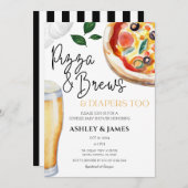 Invitation Pizza & Bière Diaports Baby shower Décontracté Cou (Devant / Derrière)