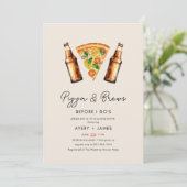 Invitation Pizza & Brews avant que je ne Mariage Couples Douc (Debout devant)