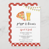 Invitation Pizza & Brews Co Ed Baby shower (Devant / Derrière)