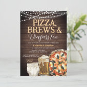 Invitation Pizza, Brews & Diaports aussi, Baby shower Bois (Debout devant)